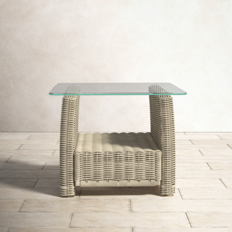 Joey 27'' Glass Outdoor Side Table