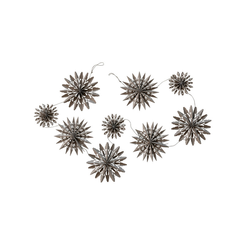 Paper Folding Snowflake Garland In Kraft Box, Gray