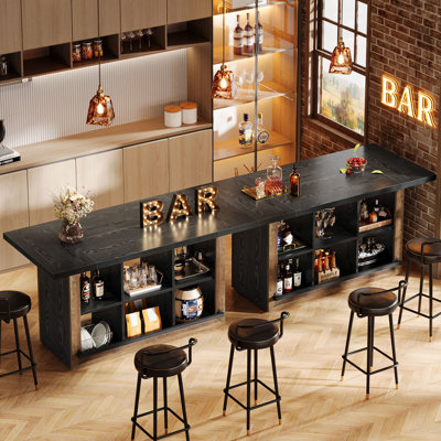 Table de bar avec rangement 62,6 po