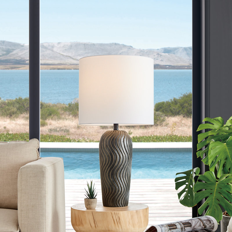 Tyrion 28.75'' Battery Powered Integrated LED Outdoor Table Lamp, Black