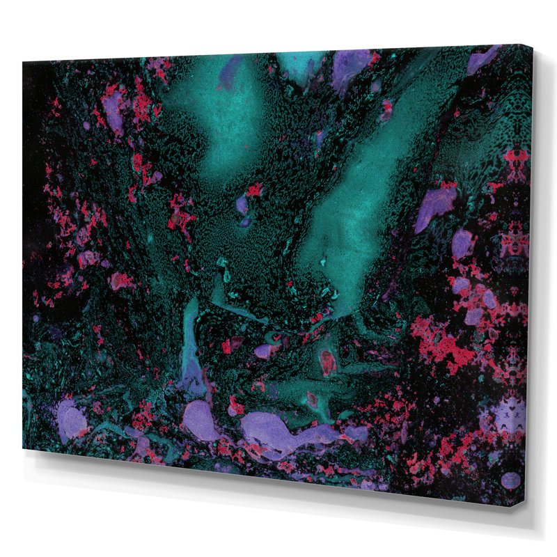 Green Marble Art Ripples - reproduction de cadre flottant sur toile, H 8 po x l 12 po x P 1 po, Toile tendue