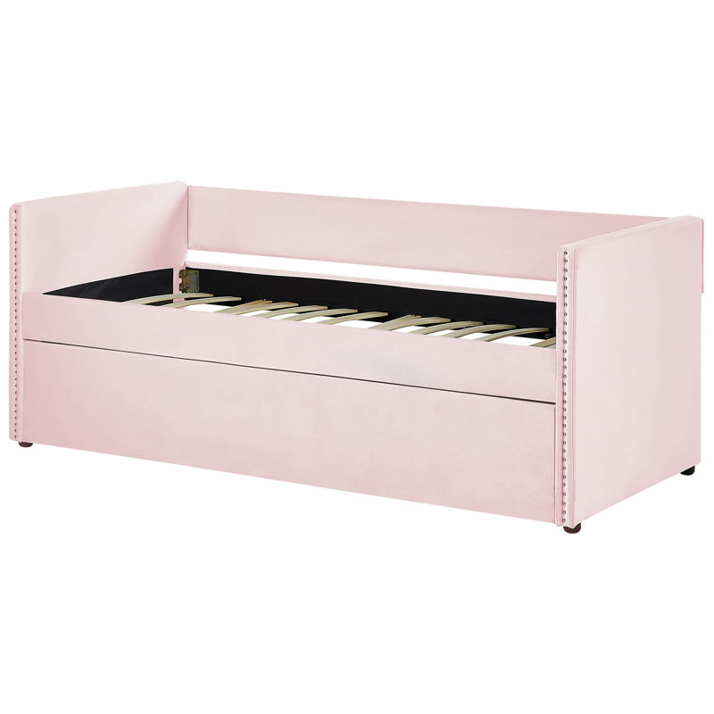 Baskin Upholstered Daybed with Trundle, Pink
