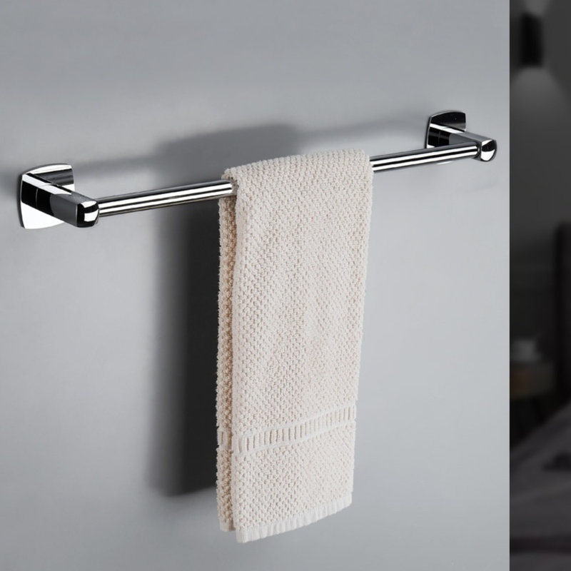 Porte-serviettes de salle de bain sans perçage avec fabrication en laiton massif - Porte-barre simple peu encombrant pour l'organisation de la salle de bain, de la douche et de la cuisine
