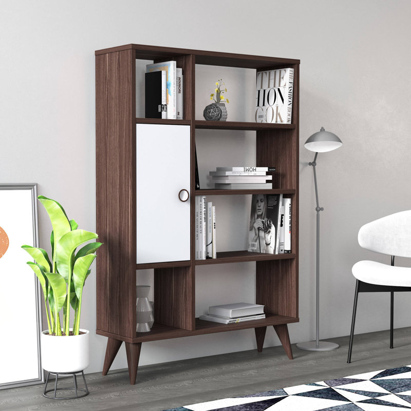 Damico 121 cm H x 80 cm W Standard Bookcase, Black