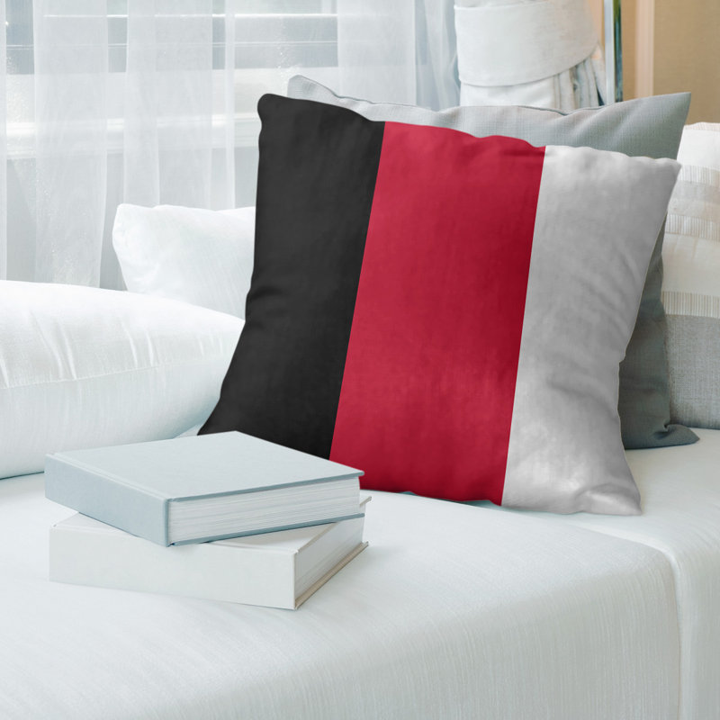 Coussin Los Angeles Los Angeles, 20 po X 20 po, Noir / Rouge / Blanc, Polyester/ Bourre en polyester