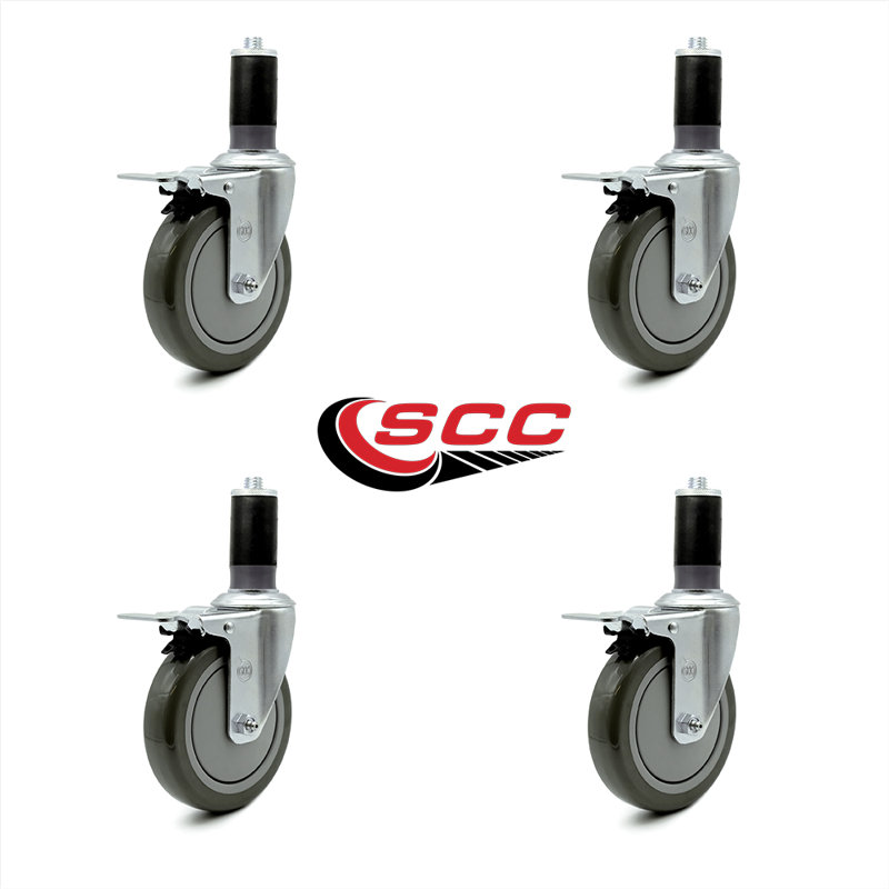 Locking Replacement Caster, Black/Gray