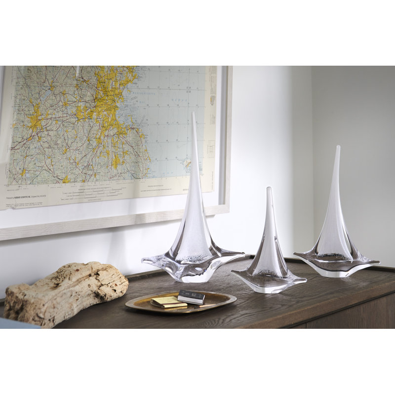Handmade Glass Sailboat Figurine, Medium