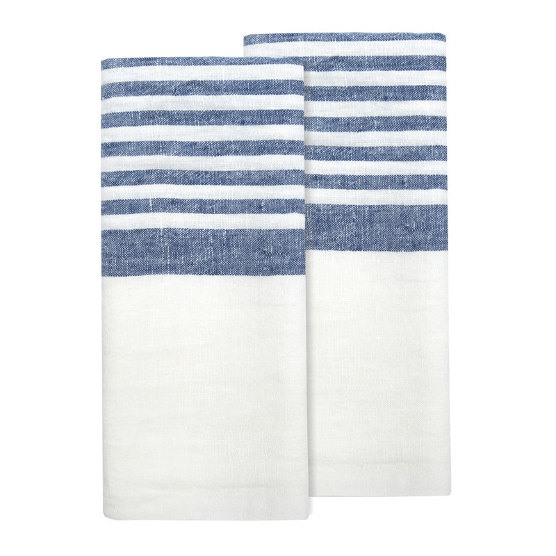 Torchon Camargo, Blanc / bleu