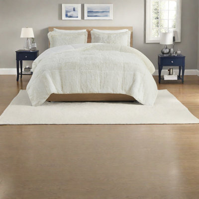 Ensembles de literie luxueux en fourrure à poils longs, polyester confortable, style contemporain pour la maison