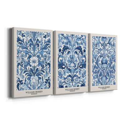 WM MORRIS Series DLXI  -Custom Wrapped Gallery Canvas - 3 Pieces