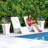 Step2 White Vero Chair Tall 15" In-Pool Ledge Lounger and Patio Chair