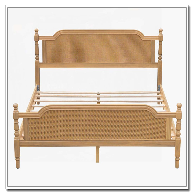 Lit plateforme, Grand lit, Noyer antique