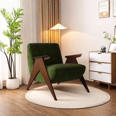 Chaise en bois de frêne avec tissu chenille