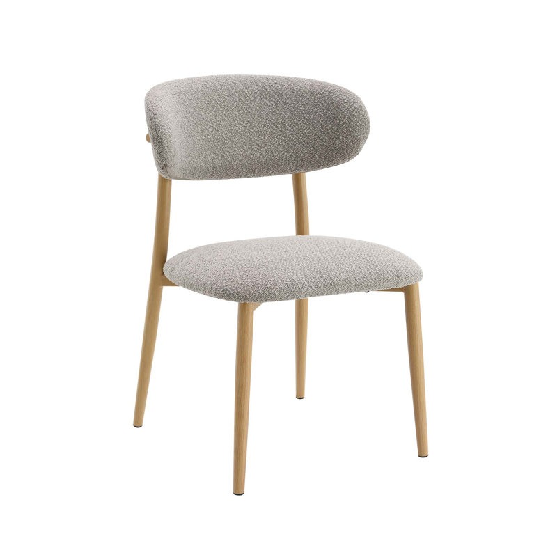 Chaise d'appoint Grey Boucle Finish, ensemble de 2