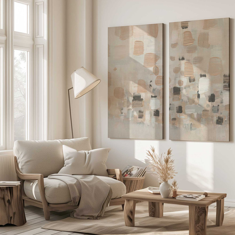 Terre harmonie abstraite | Impression sur toile 2 panneaux | Combiné, H 48 po x l 48 po