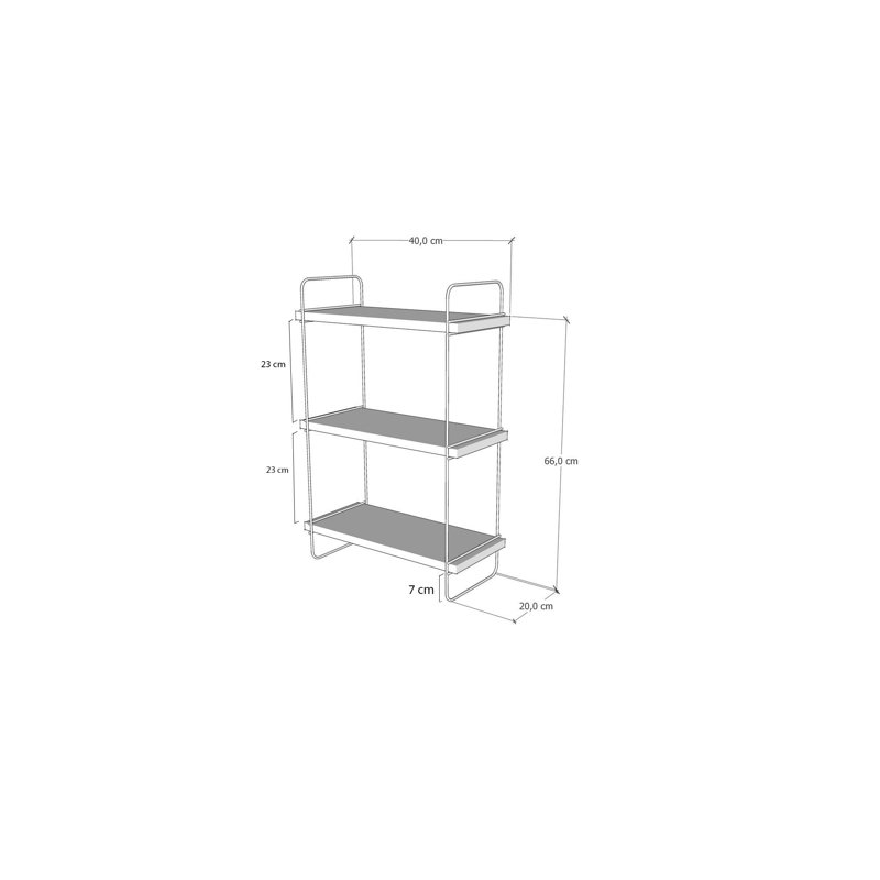 Locelso Floating Shelf, White/Black