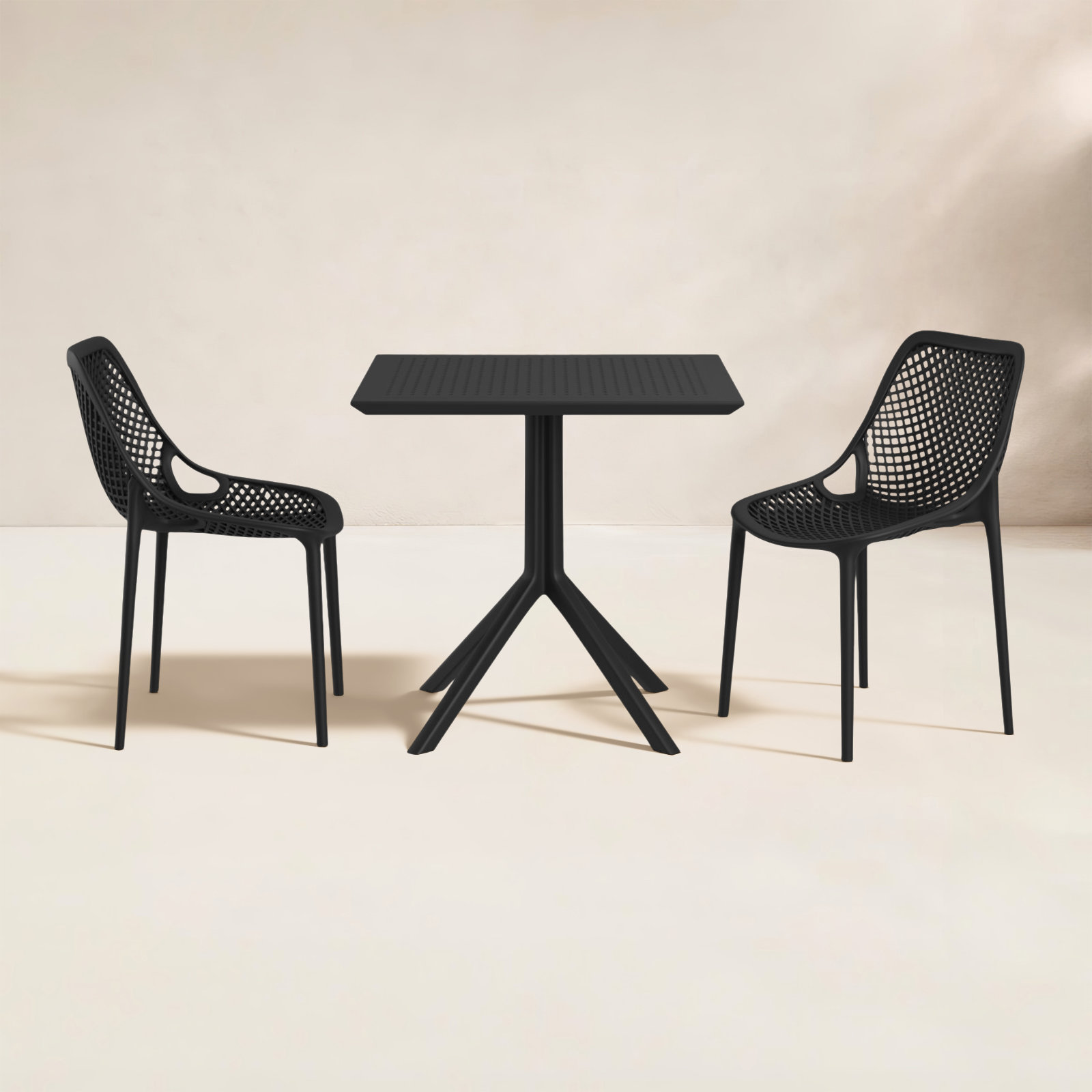 Farrah Square 2-Person Bistro Set, Black