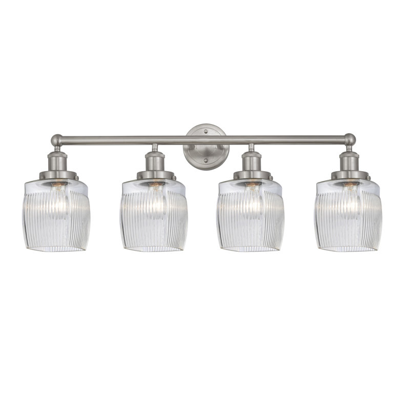 Éclairage pour meuble-lavabo à 4 lumières à intensité variable Keenan, Nickel satiné brossé