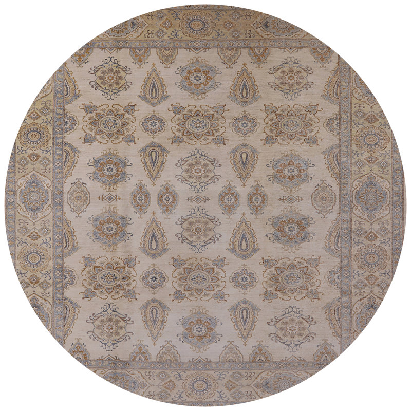 Tapis bleu / jaune Kachazor, Rond 4 pi