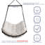 Balancelle de chaise hamac blanche avec coussin - barre d'acier, anneaux antidérapants-423641905