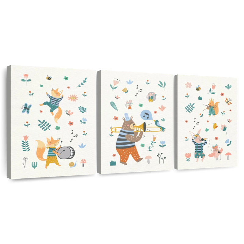  «Scandinavian Musical Animals», H 12 po x l 26 po