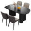 Ensemble de table de salle à manger rectangulaire moderne 55,11 "avec 4 chaises pour la cuisine, le bar et le salon Pearlena-1119244470-1119244471