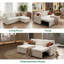 Teddy Fabric L‑Shape Pull‑Out Sofa Bed with Storage Chaise, Corner Sofa Bed Sleeper Couch, Available in White, Dark Green, Dark Grey-516975911