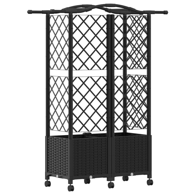 Raised Garden Bed, 144cm H x 122cm W x 40cm D, Black