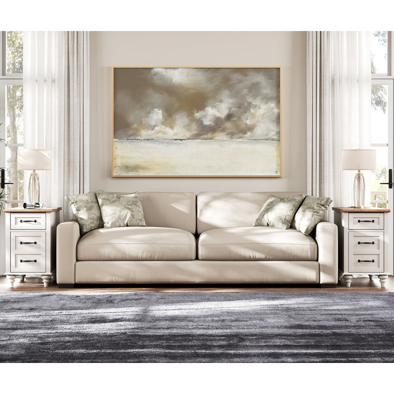 3 - Piece Living Room Table Set, Brown/White