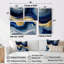 «Vibrant Blue and Gold Flow Art I», art mural abstrait transitionnel, 4 pièces-1863258072-1863258073