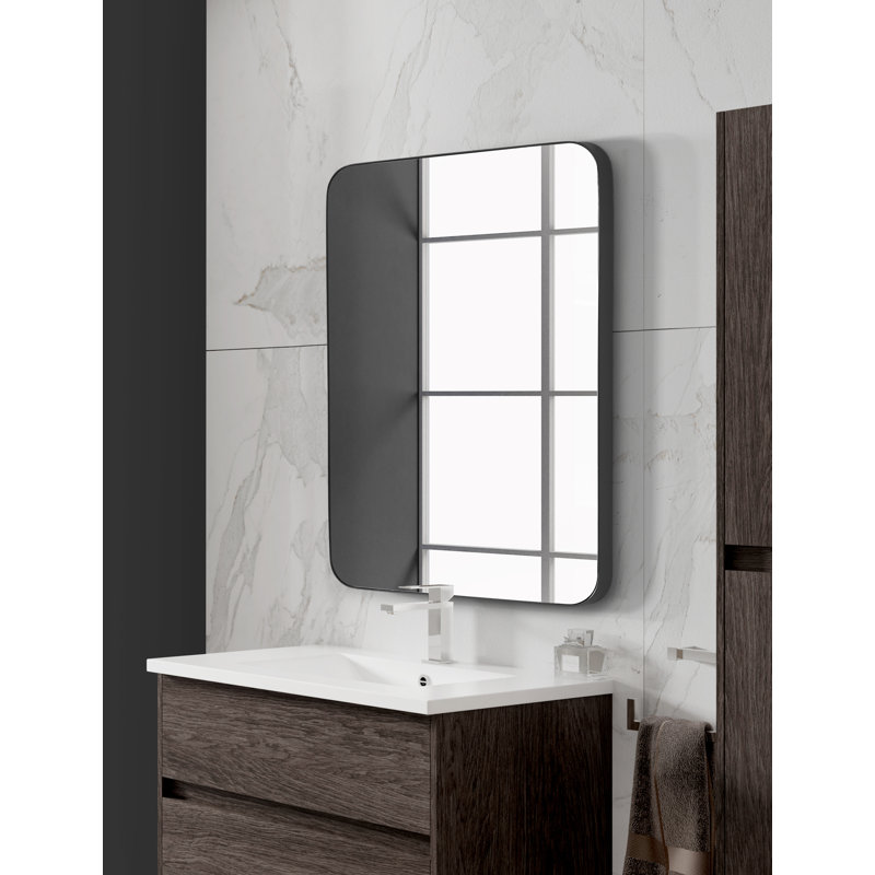 Miroir de salle de bain Dunstall, 30 po x 22 po, Noir