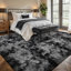 Tapis à poils longs 8 x 10 po pour le salon, grands tapis moelleux de luxe pour la chambre à coucher, envers antidérapant de qualité supérieure, idéal pour les endroits très passants à l'intérieur, esthétique intérieure, teinture par nœuds gris noir-376742560-376742578
