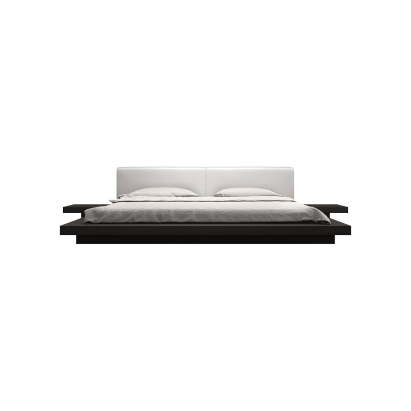 Upholstered Bed, King, Wenge/Pearl Gray Fabric