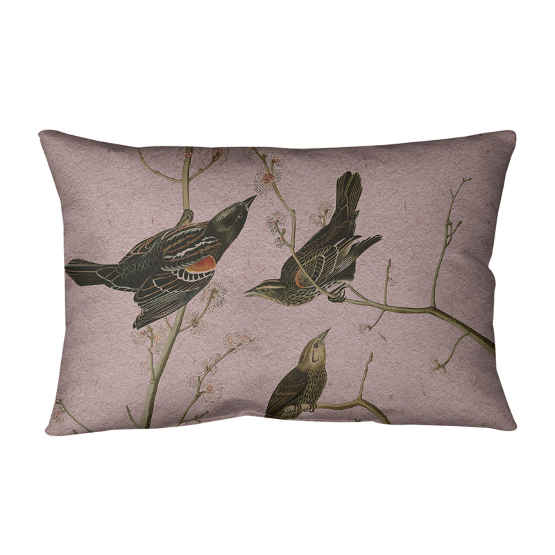Coussin lombaire à oreilles starling, Rose, 20 po x 14 po, Bourre en polyester