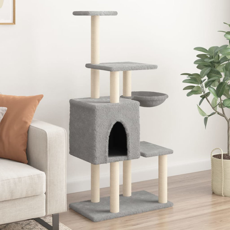 131 cm H Cat Tree / Condo, Light Grey