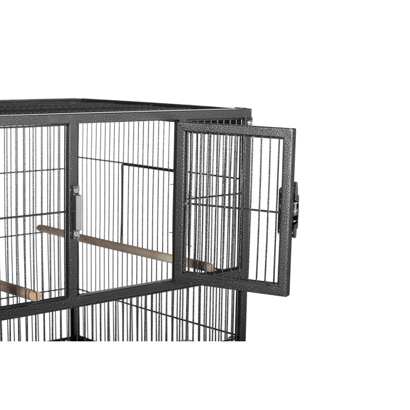 Hampton Deluxe Black Steel Divided Breeder Bird Cage