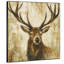 Très grande reproduction d'art sur tissu - Cerf majestueux avec de grands bois sur fond neutre-1679774503