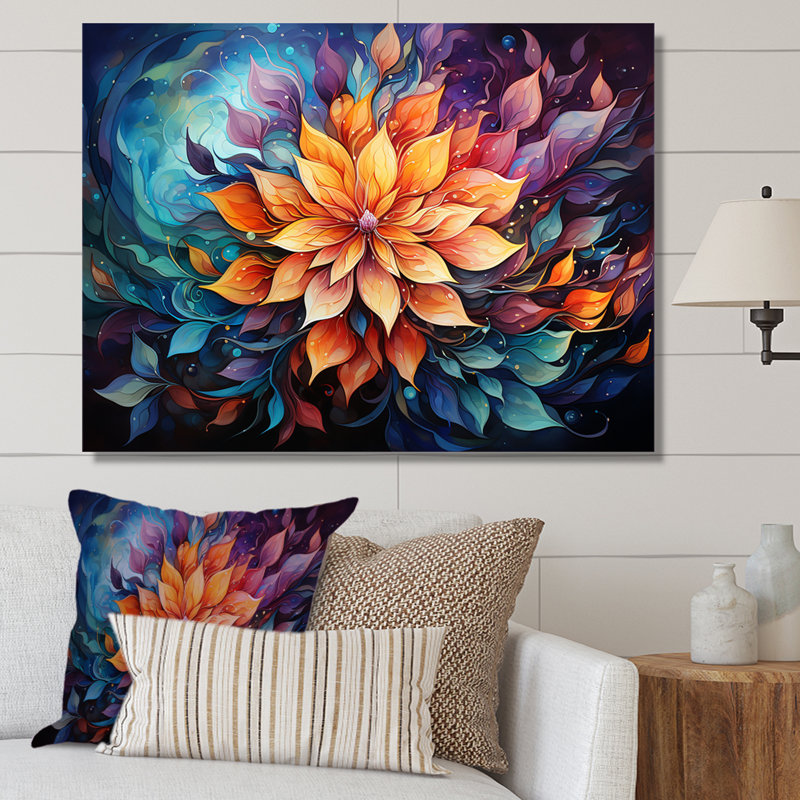 «Meditation Mindfulness Mandala I», reproduction d'art sur toile encadrée, H 16 po x l 32 po x P 1 po, Toile tendue