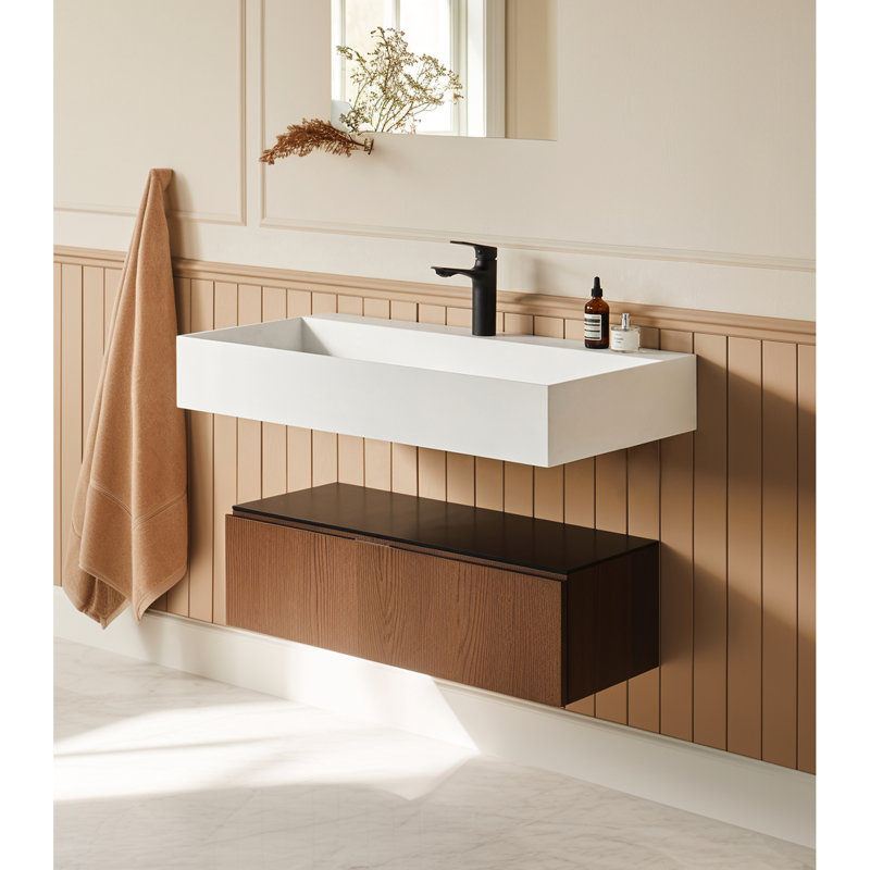 30" X 18" Solid Surface Rectangle Wall Mounted Matte White Bathroom Sink - And Luxurious Option
