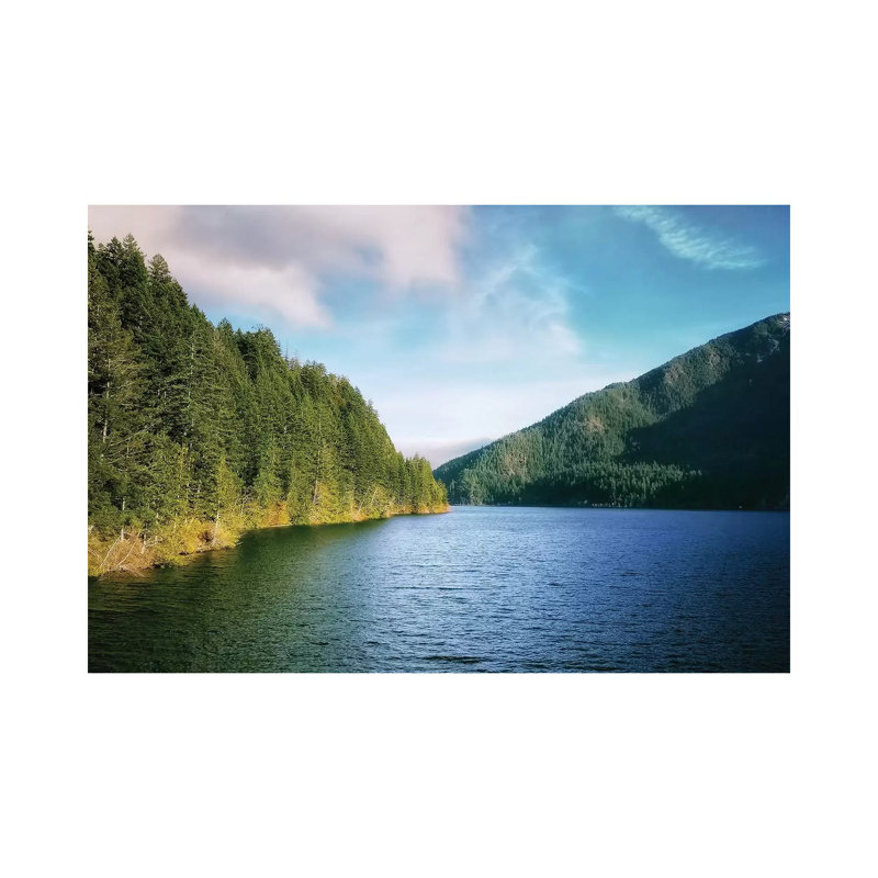 Crescent Lake 1 Piece Wrapped Canvas Wall Art, 20.32 cm H x 30.48 cm W