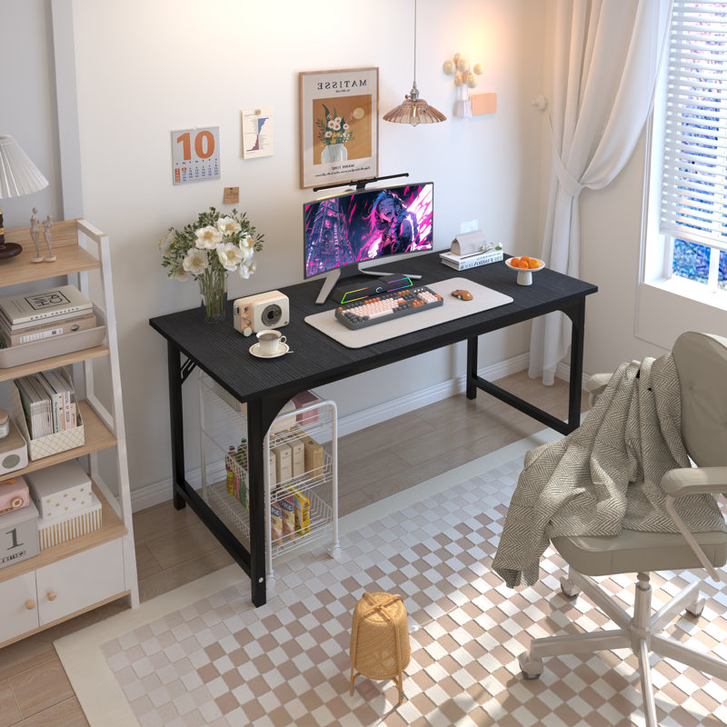 Computer Desk, Modern Simple Style Desk For Home Office, Study Student Writing Desk, 55" W, Black