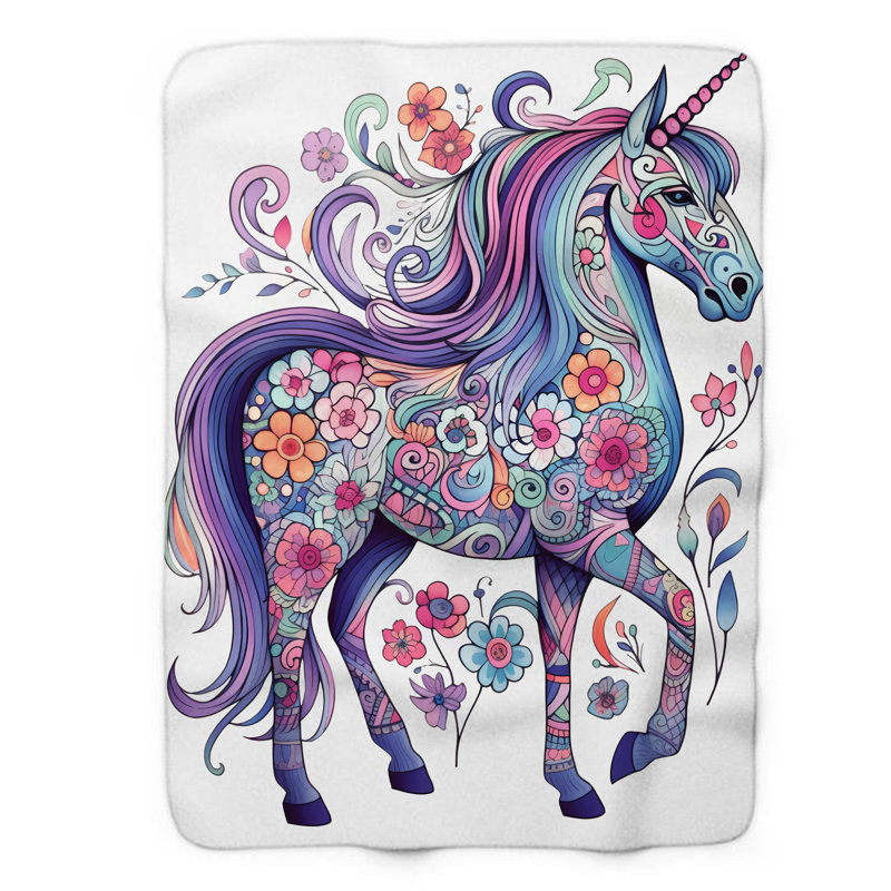 Jeté floral 1 pièce, L 60 po x L 80 po