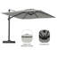 Parasol de patio carré en porte-à-faux 11 pi (sans base de parasol)-128930595