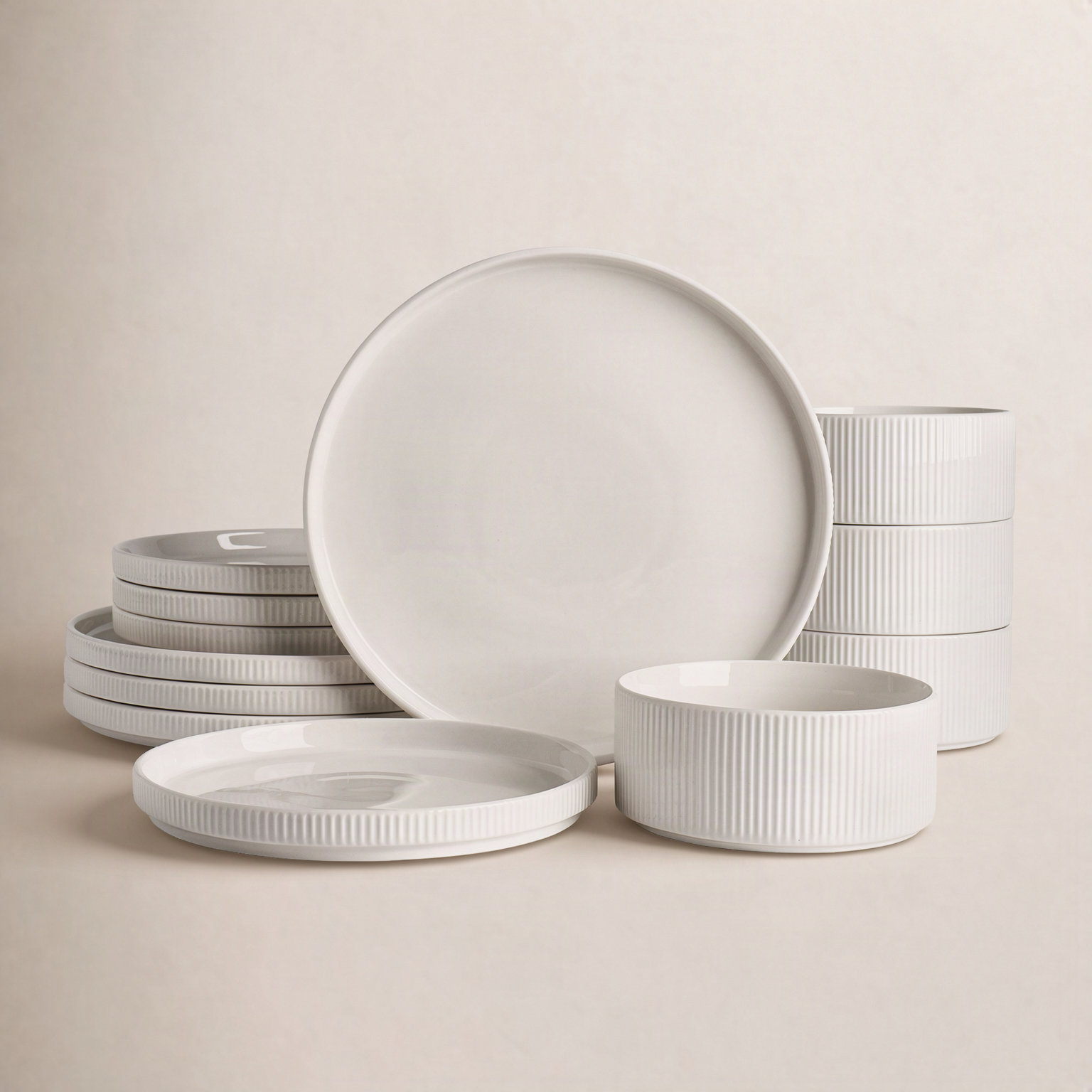 Porcelain Dinnerware Set, White