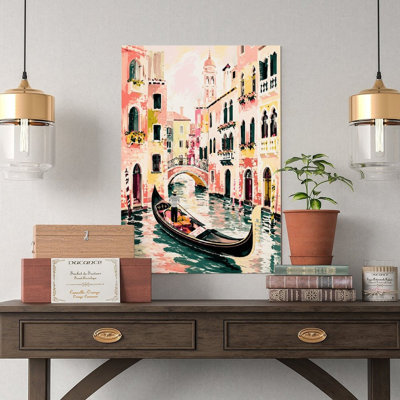 Canvas Wall Art Venice Canal Gondola Ride Art Print Wall Decor Vintage Poster Print Home Decor
