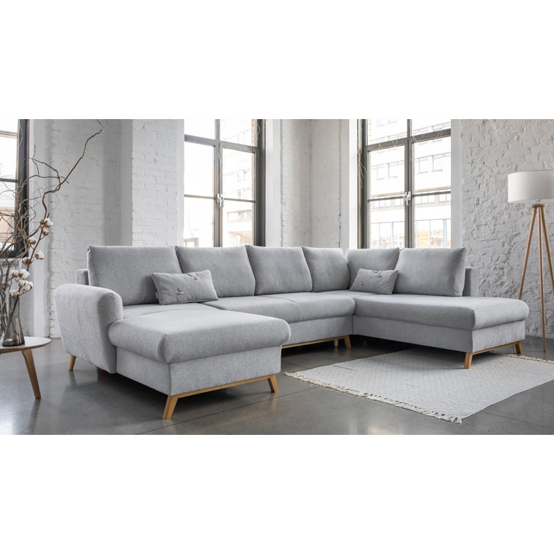 Scandic Lagom 8 Seater Sofa Bed, Right Hand Facing, Light Grey