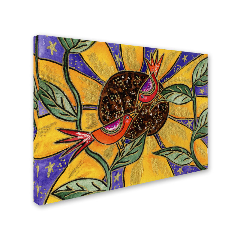 Art sur toile Berkley «Birdies and Sunflower», H 14 po x l 19 po x P 2 po