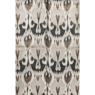 Tapis gris et noir noué à la main de haute qualité