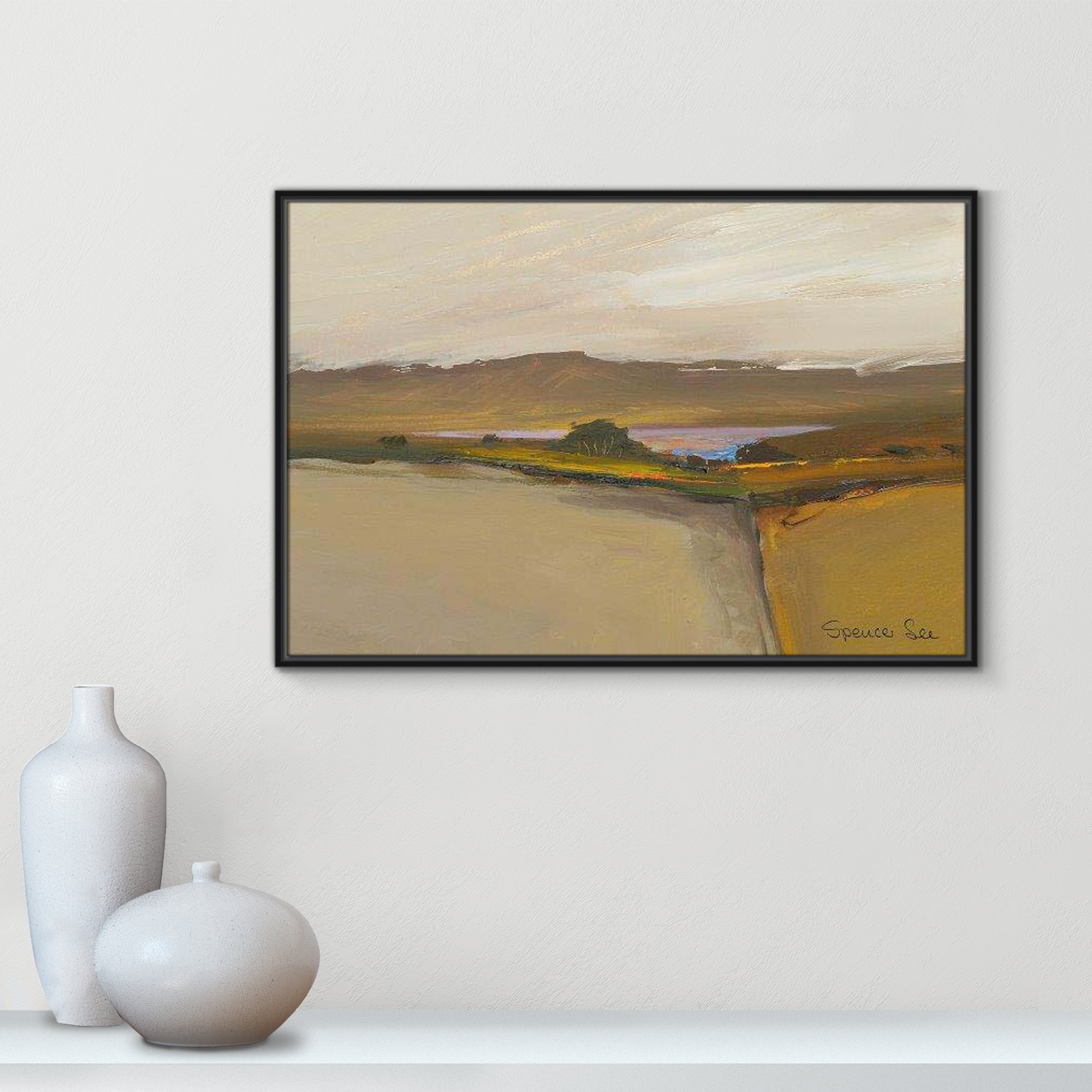 Heaven And Earth IV by Spencer Lee, Black Framed, 25.5'' H x 37.5'' W x 2'' D