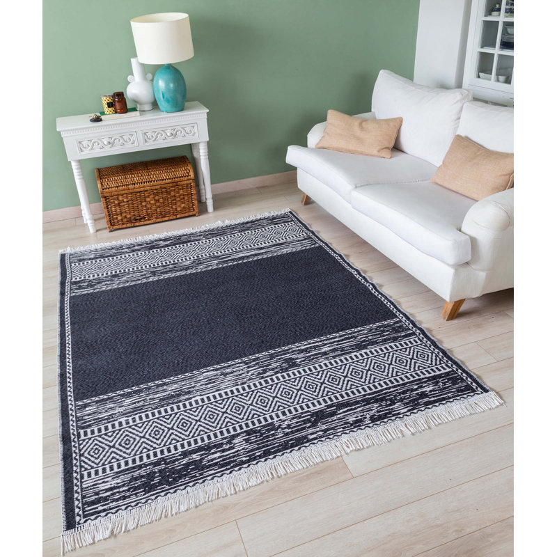 Rodrigez Cotton Striped Indoor Rug, Runner 2'8" x 9'11"